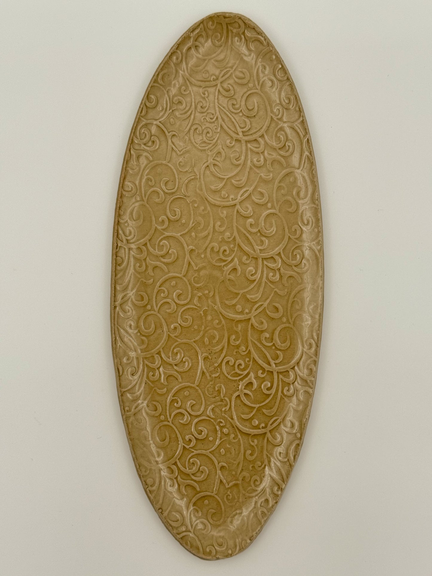 Serveerschaal ovaal (2 maten, 2 kleuren: ocher & mist)