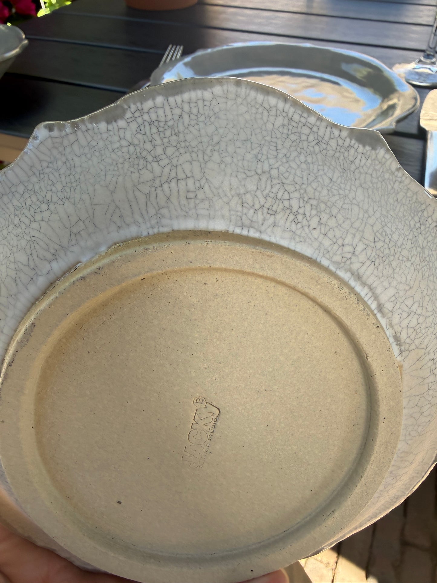 Servies - Grijs celadon en craquelé